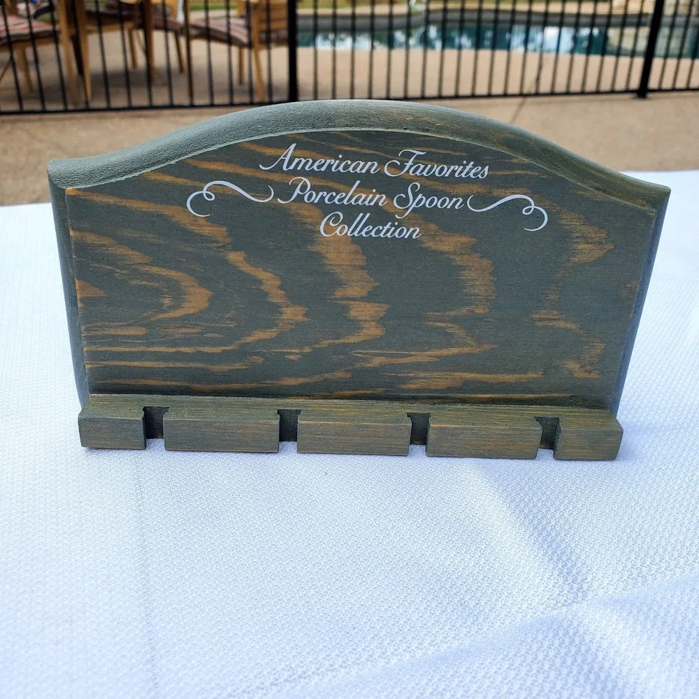 Vintage Avon American Favorites Wooden Rack For Porcelain Spoons 1988/89 ☆‎ NIB
